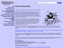 Tablet Screenshot of dyslexics.org.uk